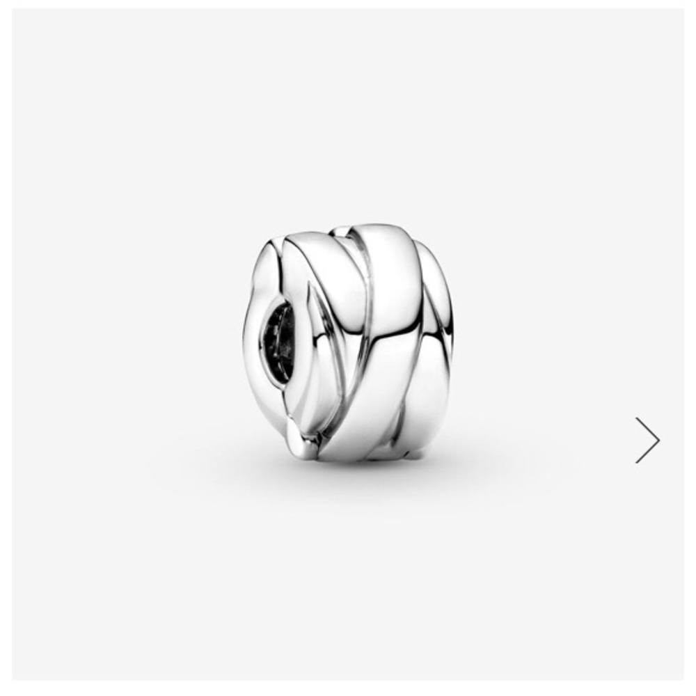 Pandora Polished Ribbons clip sterling silver charm
